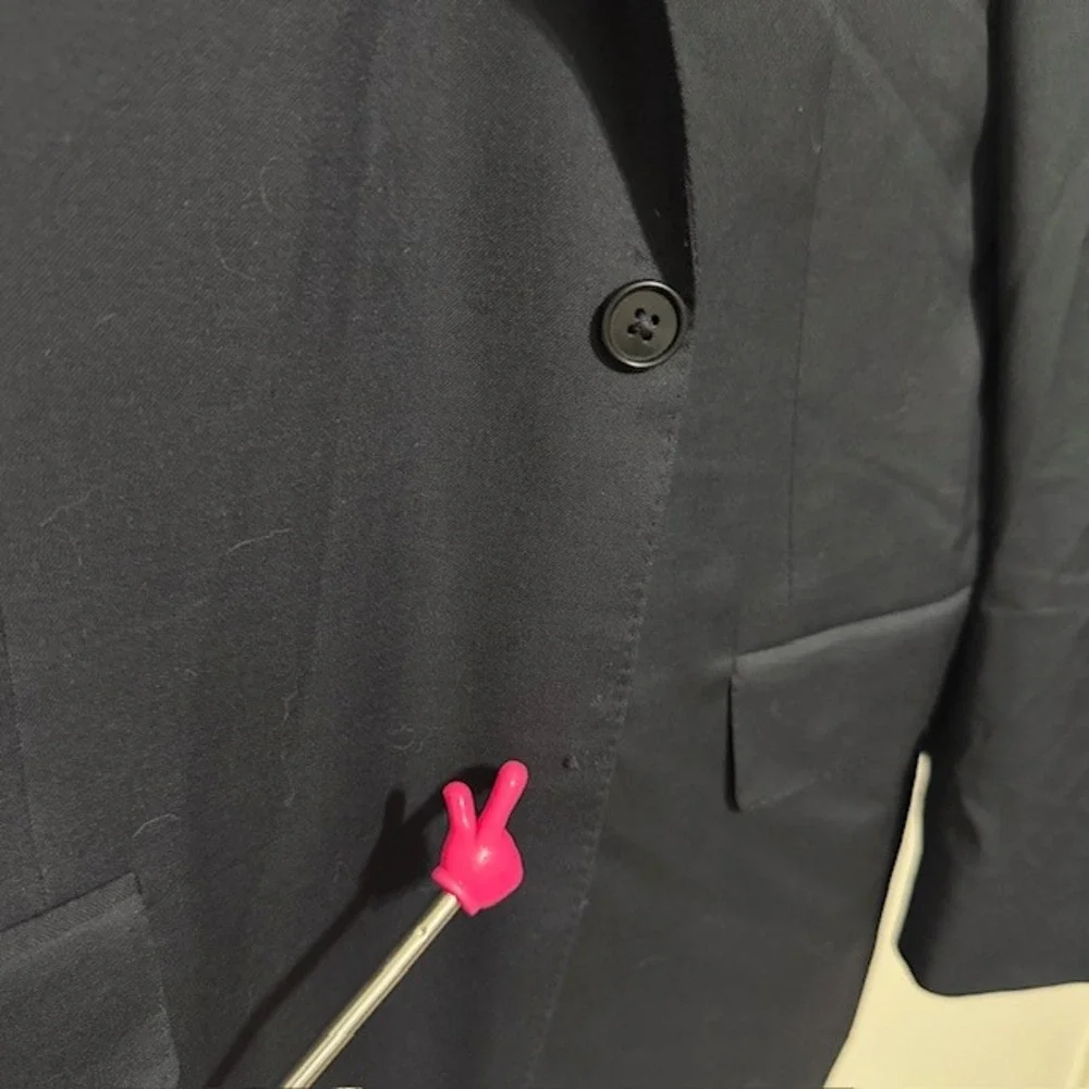 Canali Mens Navy Blue 100% Wool Two Button Blazer Jacket Size 42 L Made in Italy